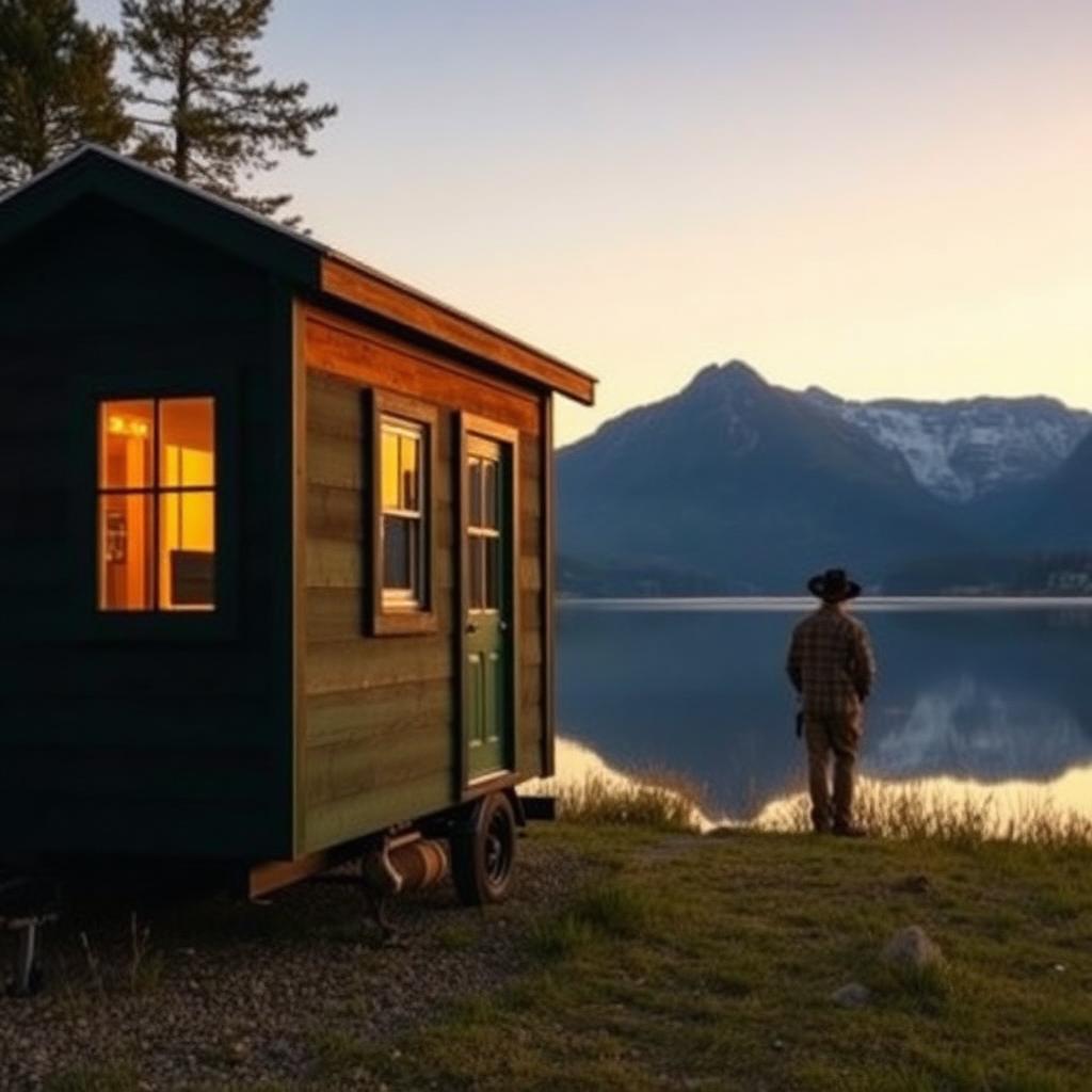 Lakeside tiny home exterior